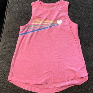 Girls Pink Heart Tank Top By SO Size L (10/12)